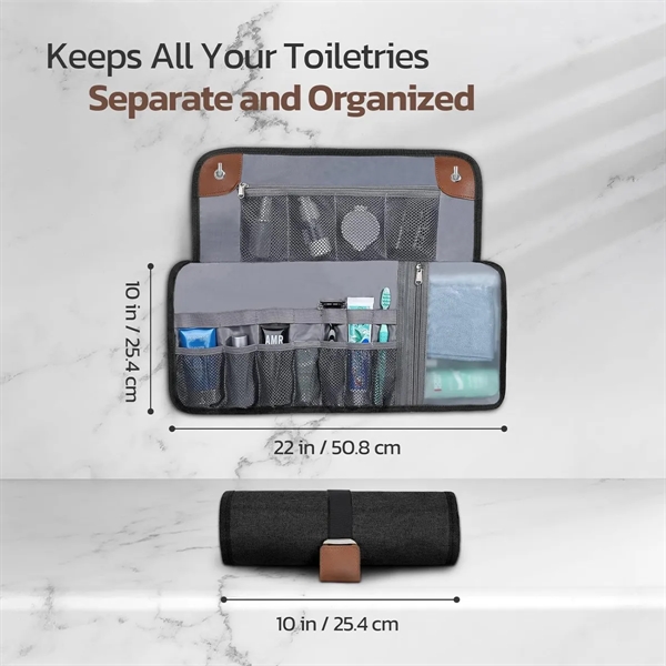 Custom Compact Toiletry Bag for Men with All-Over Printing - Custom Compact Toiletry Bag for Men with All-Over Printing - Image 1 of 7