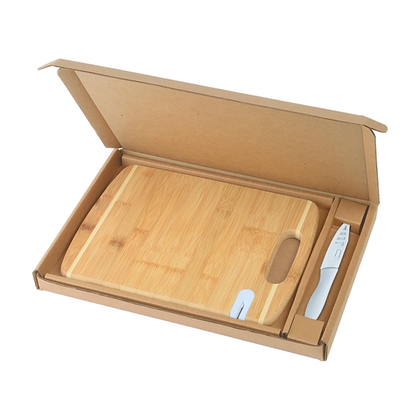 Bamboo Cutting Board with Knife and Sharpener Gift Set - Bamboo Cutting Board with Knife and Sharpener Gift Set - Image 5 of 8