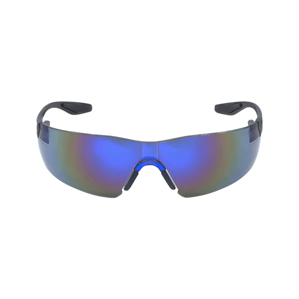 Discus™ Blue Mirror Lens, Frosted Black Frame Safety Glasses - Discus™ Blue Mirror Lens, Frosted Black Frame Safety Glasses - Image 1 of 3