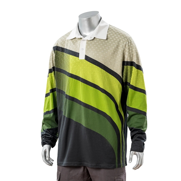 100% Cotton Full Color Reactive Digital Print Men's Polo - 100% Cotton Full Color Reactive Digital Print Men's Polo - Image 1 of 3
