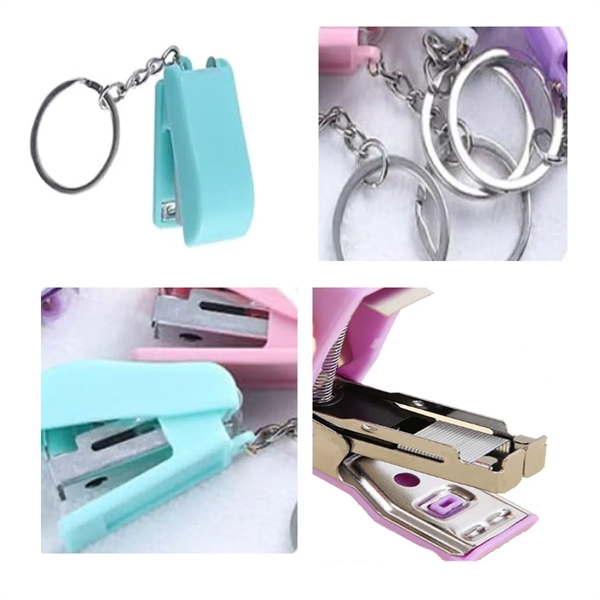 5 Sets Handheld Mini Cute Colorful Desk Keychain Stapler - 5 Sets Handheld Mini Cute Colorful Desk Keychain Stapler - Image 2 of 4