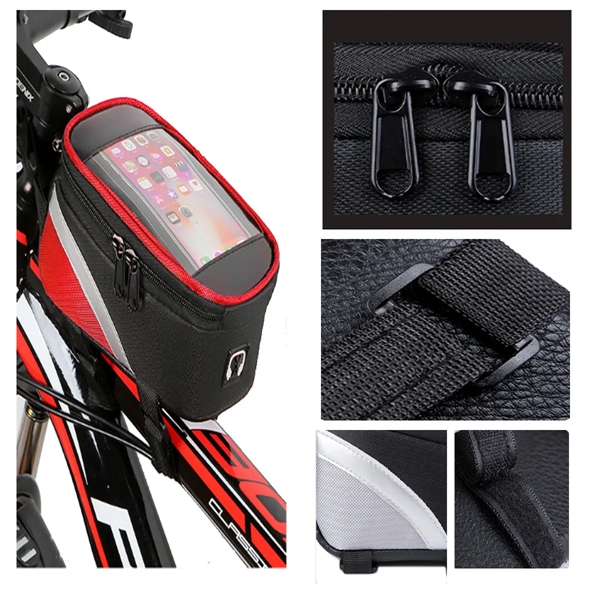 Waterproof Oxford Cloth Touch Screen Bicycle Handlebar Bag - Waterproof Oxford Cloth Touch Screen Bicycle Handlebar Bag - Image 2 of 4