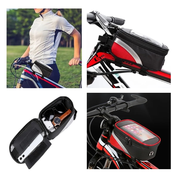 Waterproof Oxford Cloth Touch Screen Bicycle Handlebar Bag - Waterproof Oxford Cloth Touch Screen Bicycle Handlebar Bag - Image 3 of 4