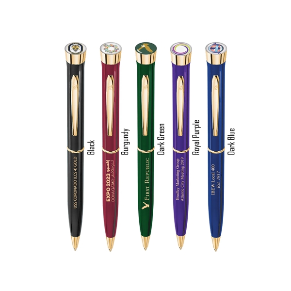 Colour - USA Made Logo Dome Gloss Finish Ballpoint Gold - Colour - USA Made Logo Dome Gloss Finish Ballpoint Gold - Image 0 of 5