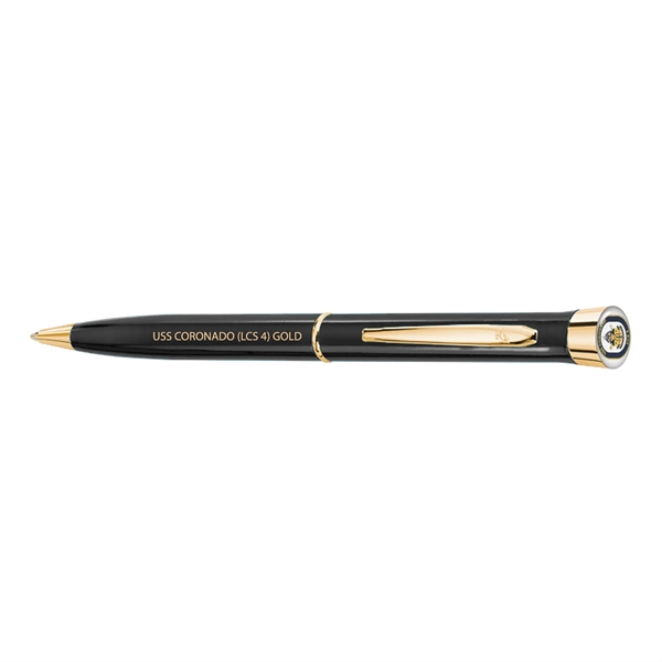Colour - USA Made Logo Dome Gloss Finish Ballpoint Gold - Colour - USA Made Logo Dome Gloss Finish Ballpoint Gold - Image 1 of 5