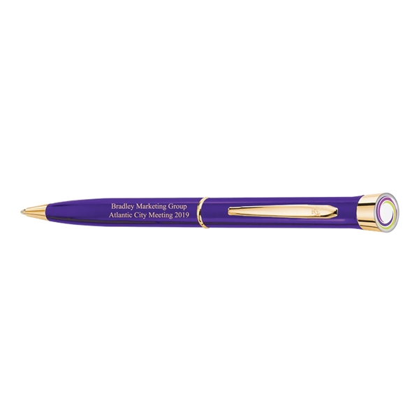 Colour - USA Made Logo Dome Gloss Finish Ballpoint Gold - Colour - USA Made Logo Dome Gloss Finish Ballpoint Gold - Image 5 of 5