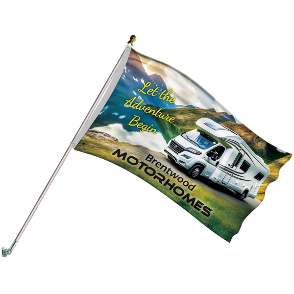 Deluxe 3' x 5' Flag Kit with Pole and Silver Bracket - Deluxe 3' x 5' Flag Kit with Pole and Silver Bracket - Image 0 of 0