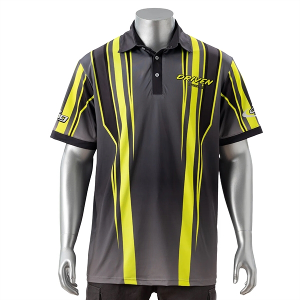 75D Milk Silk Fluorescent Digital Print Men's Polo - 5.3 oz - 75D Milk Silk Fluorescent Digital Print Men's Polo - 5.3 oz - Image 6 of 8