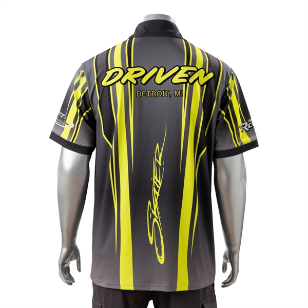 75D Milk Silk Fluorescent Digital Print Men's Polo - 5.3 oz - 75D Milk Silk Fluorescent Digital Print Men's Polo - 5.3 oz - Image 8 of 8