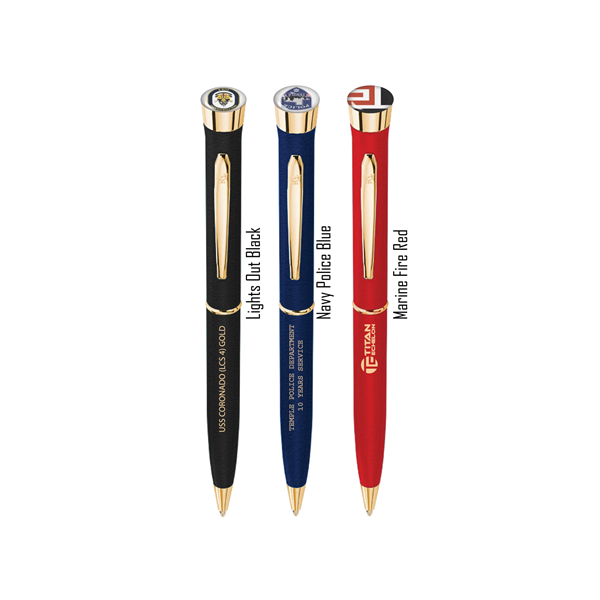 Tactical - USA Made Logo Dome Textured Finish Ballpoint Gold - Tactical - USA Made Logo Dome Textured Finish Ballpoint Gold - Image 0 of 3