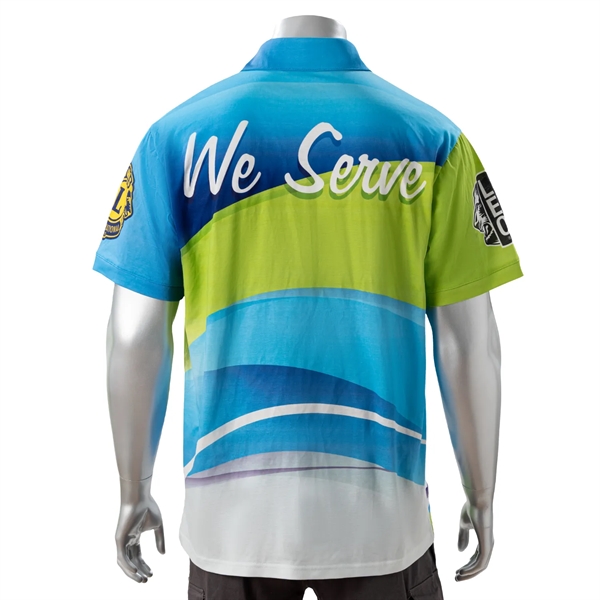 100% Cotton Full Color Pigmented Digital Print Men's Polo - 100% Cotton Full Color Pigmented Digital Print Men's Polo - Image 2 of 5