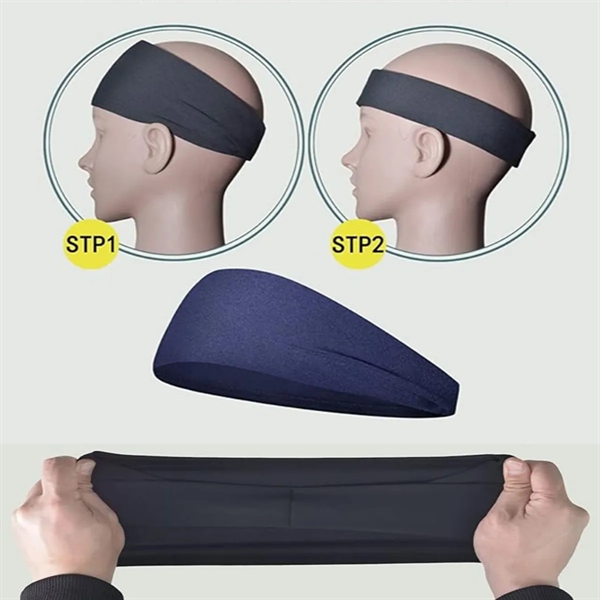 5 Pack High Elasticity Moisture Wicking Sports Headbands - 5 Pack High Elasticity Moisture Wicking Sports Headbands - Image 2 of 4