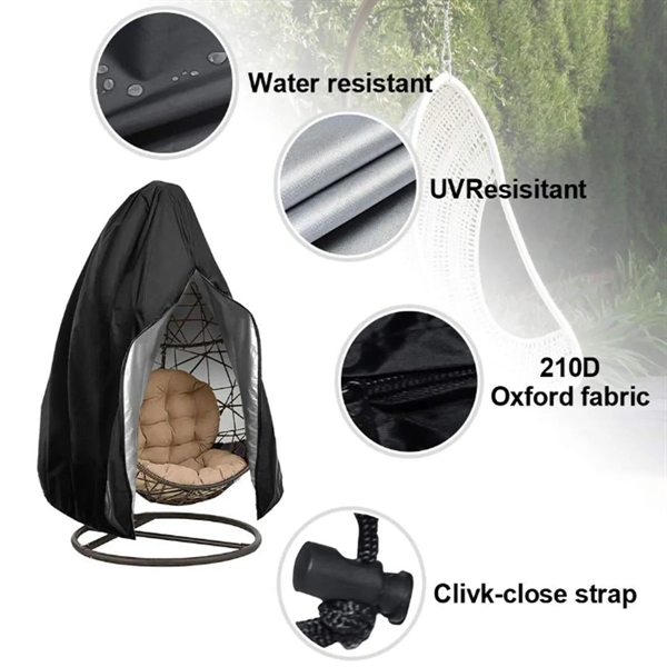 Oxford Fabric Waterproof Outdoor Hanging Egg Chair Cover - Oxford Fabric Waterproof Outdoor Hanging Egg Chair Cover - Image 2 of 4