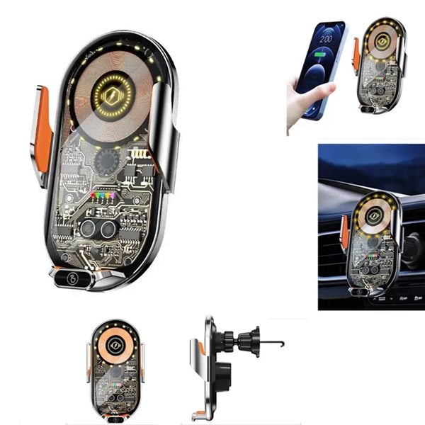 15W Wireless Car Charger Auto-Clamping Phone Holder - 15W Wireless Car Charger Auto-Clamping Phone Holder - Image 0 of 5