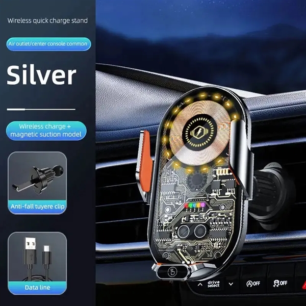 15W Wireless Car Charger Auto-Clamping Phone Holder - 15W Wireless Car Charger Auto-Clamping Phone Holder - Image 3 of 5