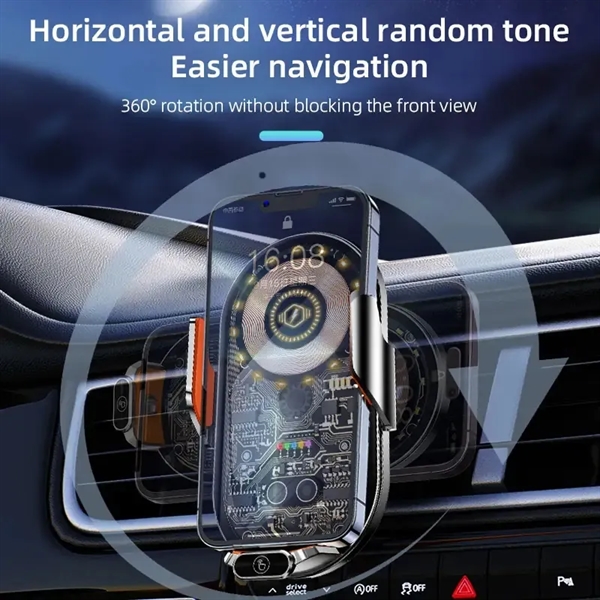 15W Wireless Car Charger Auto-Clamping Phone Holder - 15W Wireless Car Charger Auto-Clamping Phone Holder - Image 4 of 5