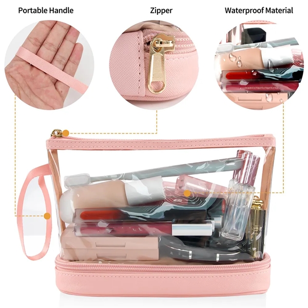 Waterproof Clear Makeup Toiletry Bag for Travel - Waterproof Clear Makeup Toiletry Bag for Travel - Image 3 of 3