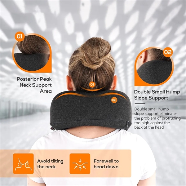 U Shaped Portable Neck Pillows Travel Cushion with Pocket