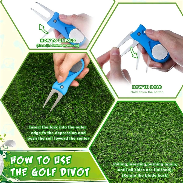Foldable Golf Ball Marker Switchblade Divot Tool Pitch Fix - Foldable Golf Ball Marker Switchblade Divot Tool Pitch Fix - Image 3 of 4