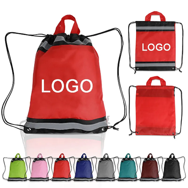 Polyester Reflective Drawstring Bag - Polyester Reflective Drawstring Bag - Image 0 of 8