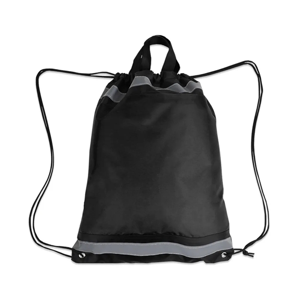 Polyester Reflective Drawstring Bag - Polyester Reflective Drawstring Bag - Image 1 of 8