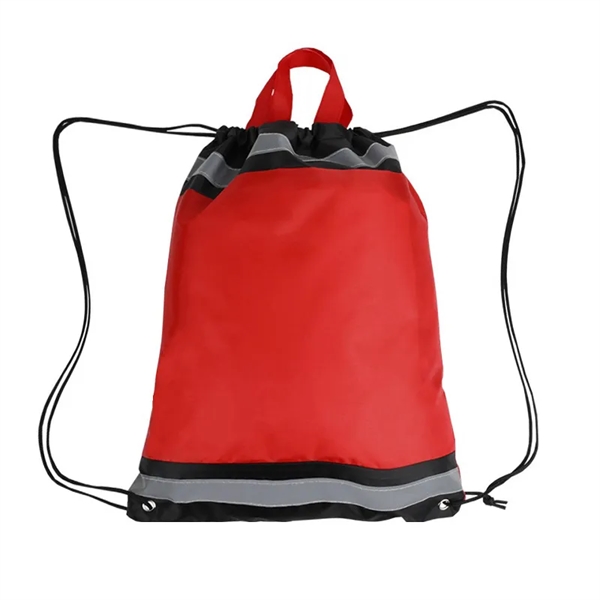 Polyester Reflective Drawstring Bag - Polyester Reflective Drawstring Bag - Image 5 of 8
