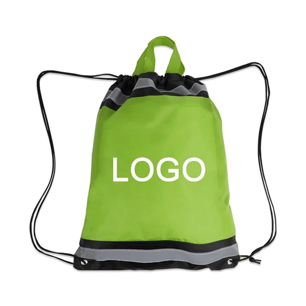 Polyester Reflective Drawstring Bag - Polyester Reflective Drawstring Bag - Image 6 of 8