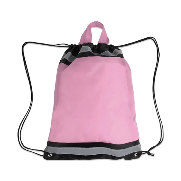 Polyester Reflective Drawstring Bag - Polyester Reflective Drawstring Bag - Image 7 of 8