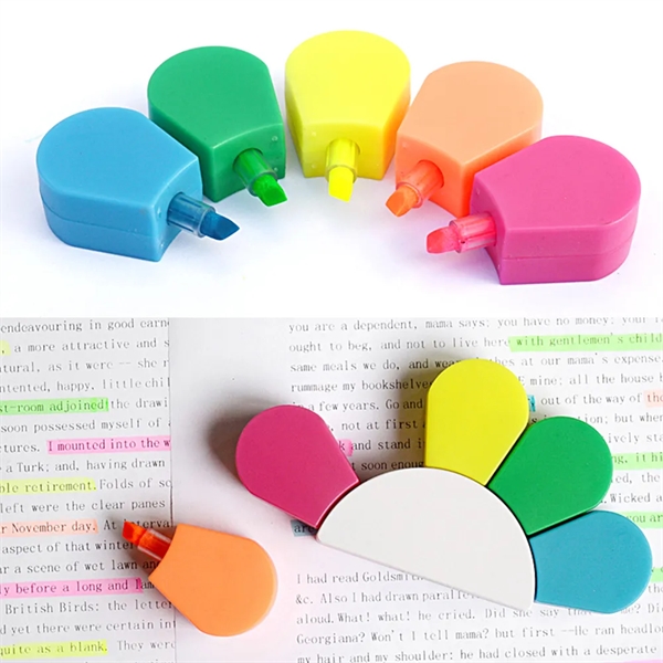 Five color fan highlighter pen - Five color fan highlighter pen - Image 2 of 2