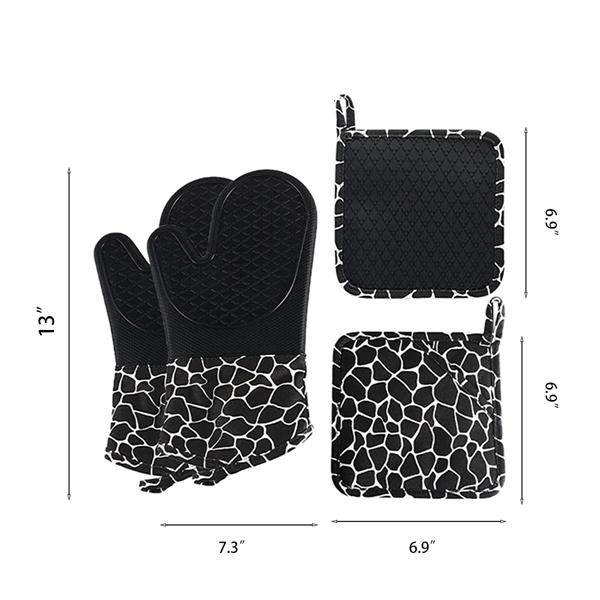 Soft Anti Slip Solid Silicone Oven Mitts And Pot Holders Set - Soft Anti Slip Solid Silicone Oven Mitts And Pot Holders Set - Image 1 of 3