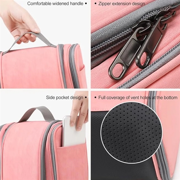 Pu Leather Hanging Travel Toiletry Bag All-Over Printing - Pu Leather Hanging Travel Toiletry Bag All-Over Printing - Image 2 of 4