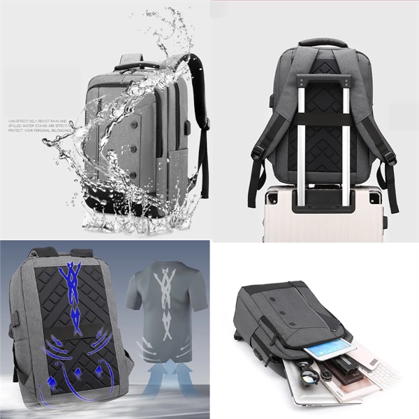 Business Travel Laptop Casual Backpack All-Over Printing - Business Travel Laptop Casual Backpack All-Over Printing - Image 2 of 4