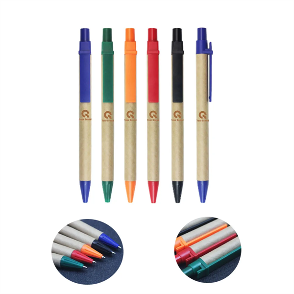 10 Pack Kraft Paper Ballpoint Pens - 10 Pack Kraft Paper Ballpoint Pens - Image 0 of 4