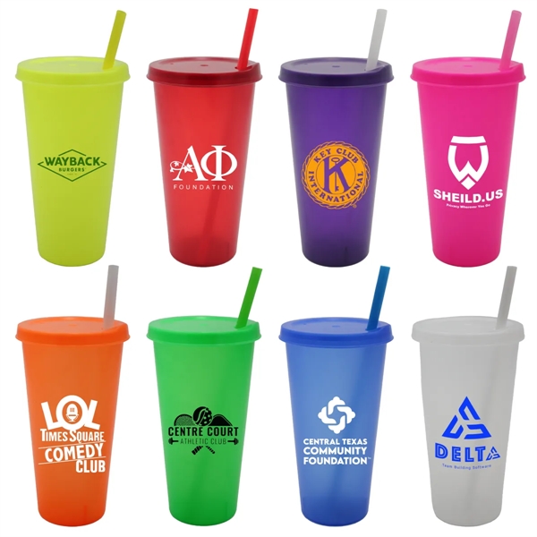 26 oz. Tumbler with Lid and Straw - 26 oz. Tumbler with Lid and Straw - Image 0 of 10