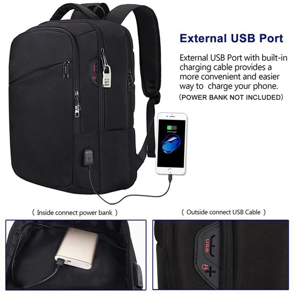 31L Anti Theft Business Travel Backpacks With Charging Port - 31L Anti Theft Business Travel Backpacks With Charging Port - Image 2 of 4