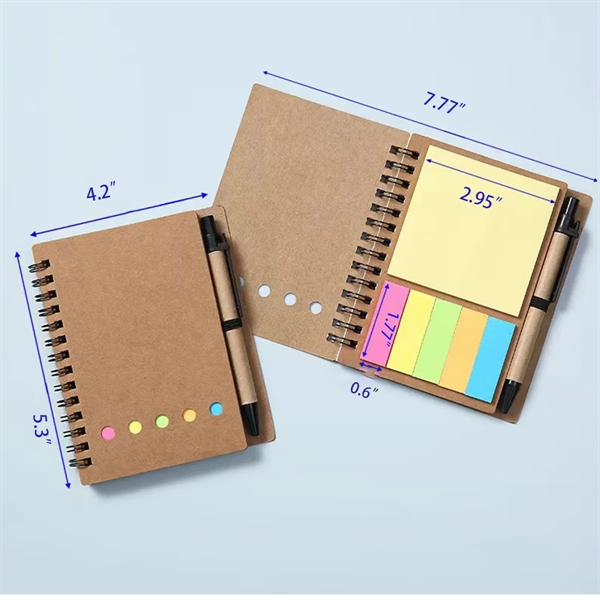 4 Packs Kraft Paper Spiral Notebook All-Over Printing - 4 Packs Kraft Paper Spiral Notebook All-Over Printing - Image 1 of 3