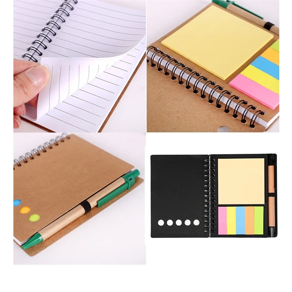 4 Packs Kraft Paper Spiral Notebook All-Over Printing - 4 Packs Kraft Paper Spiral Notebook All-Over Printing - Image 2 of 3