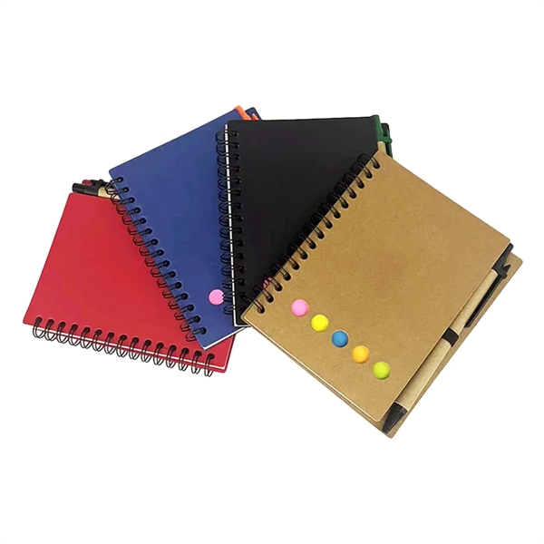 4 Packs Kraft Paper Spiral Notebook All-Over Printing - 4 Packs Kraft Paper Spiral Notebook All-Over Printing - Image 3 of 3