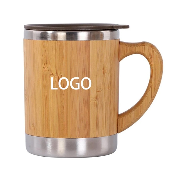 Stainless Steel Bamboo Travel Mug - Stainless Steel Bamboo Travel Mug - Image 0 of 3