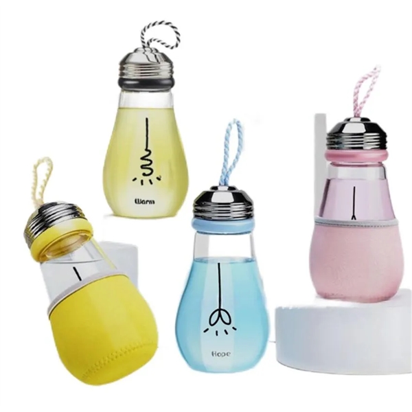 Bulb Shaped Glass Water Bottles - Bulb Shaped Glass Water Bottles - Image 0 of 5