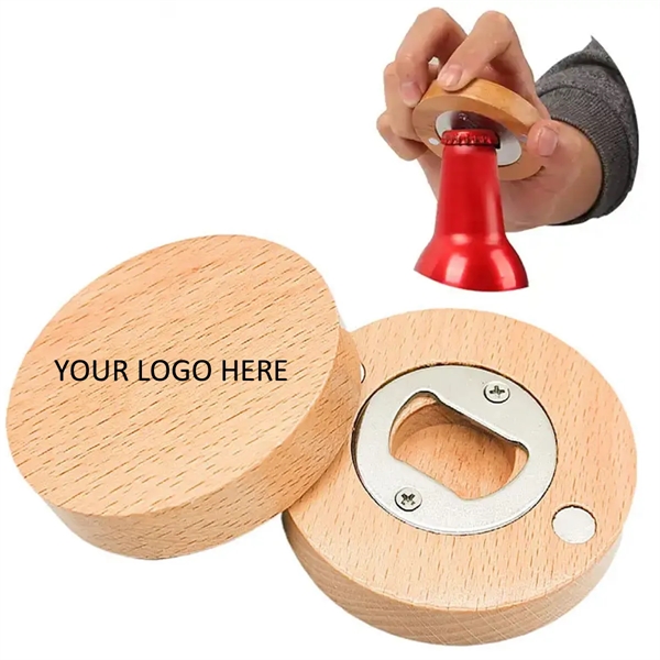 Bamboo Magnetic Fridge Bottle Opener - Bamboo Magnetic Fridge Bottle Opener - Image 0 of 3