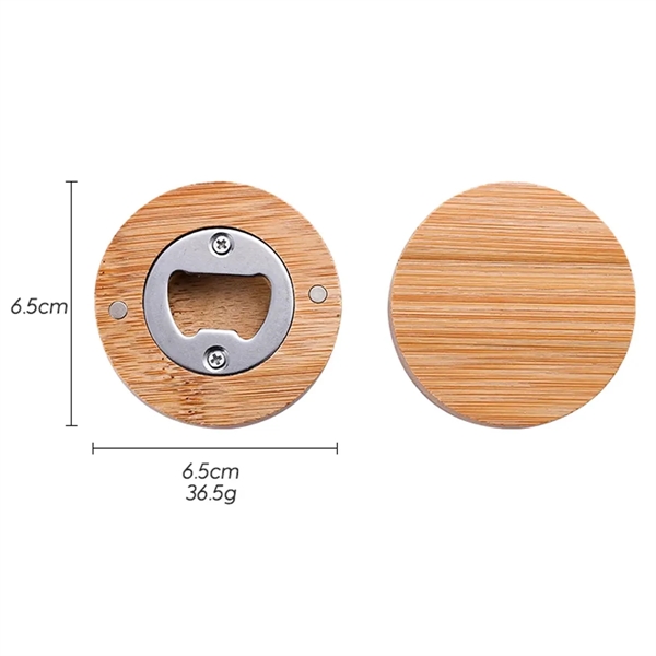 Bamboo Magnetic Fridge Bottle Opener - Bamboo Magnetic Fridge Bottle Opener - Image 2 of 3