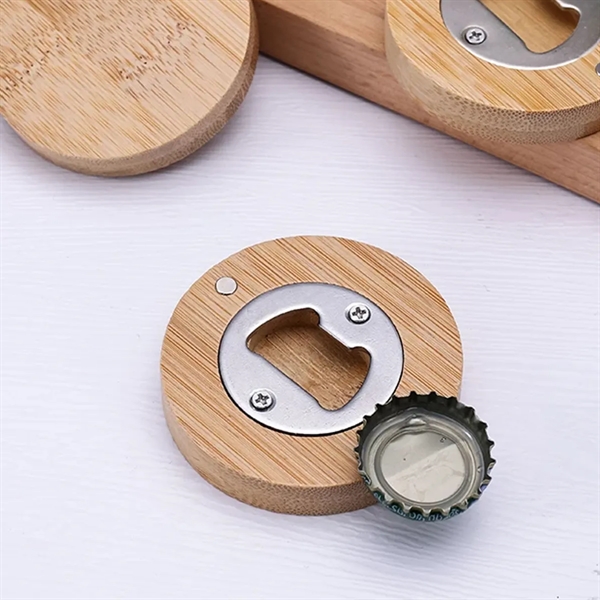 Bamboo Magnetic Fridge Bottle Opener - Bamboo Magnetic Fridge Bottle Opener - Image 3 of 3