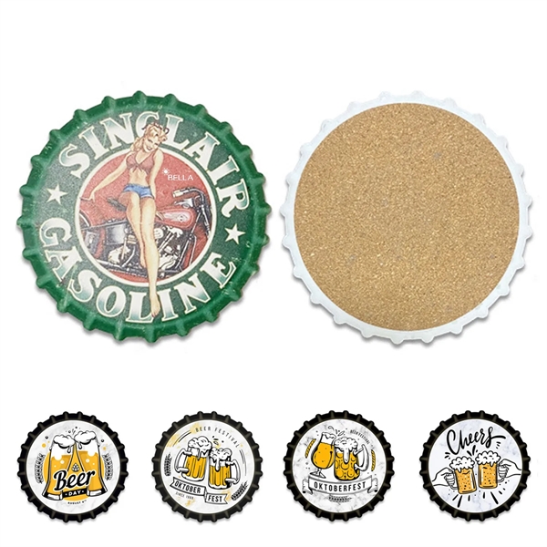 Absorbing Ceramic Coasters With Cork Base - Absorbing Ceramic Coasters With Cork Base - Image 0 of 8