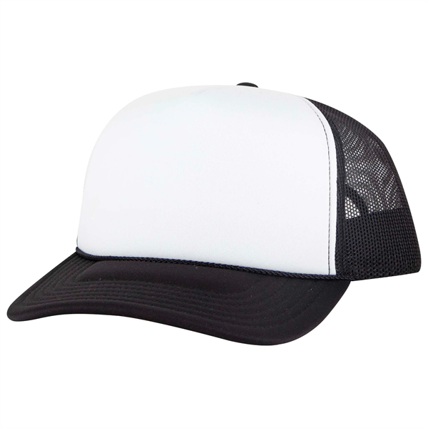 5 Panel High Crown Mesh Back Trucker Hat - 5 Panel High Crown Mesh Back Trucker Hat - Image 3 of 50