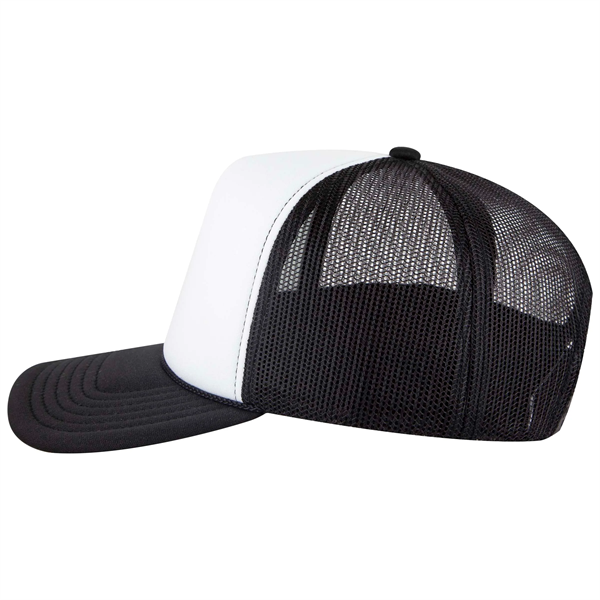 5 Panel High Crown Mesh Back Trucker Hat - 5 Panel High Crown Mesh Back Trucker Hat - Image 7 of 50