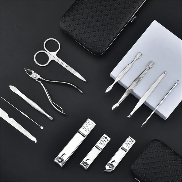 Manicure Pedicure Kit Nail Clippers 12pcs with Travel Case - Manicure Pedicure Kit Nail Clippers 12pcs with Travel Case - Image 3 of 4