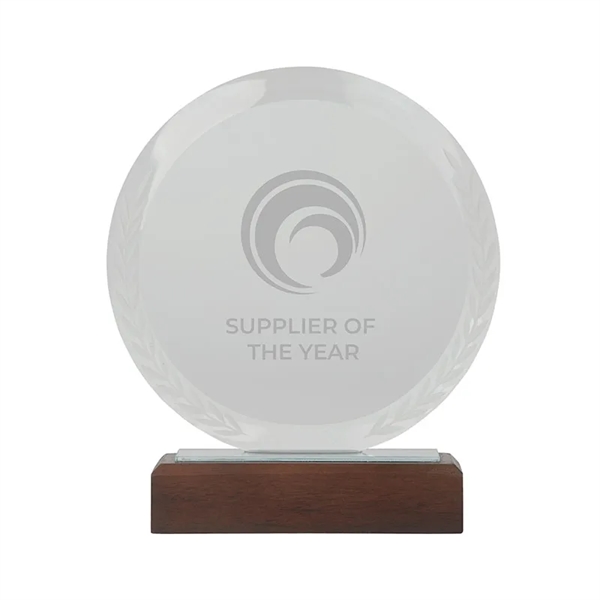 Redondo Crystal Award with Wood Base - Redondo Crystal Award with Wood Base - Image 1 of 1