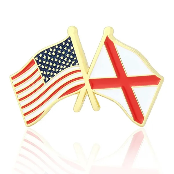 Lapel Pins, Stock States Crossed Flags - Lapel Pins, Stock States Crossed Flags - Image 1 of 50