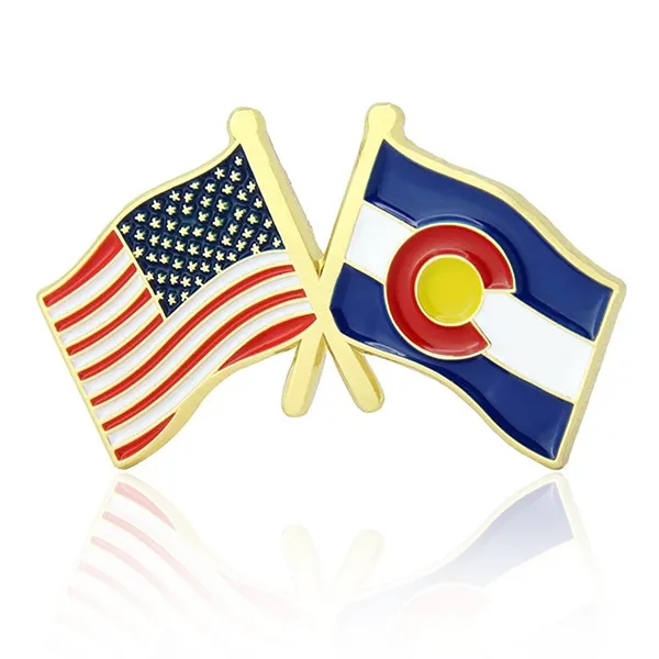 Lapel Pins, Stock States Crossed Flags - Lapel Pins, Stock States Crossed Flags - Image 6 of 50
